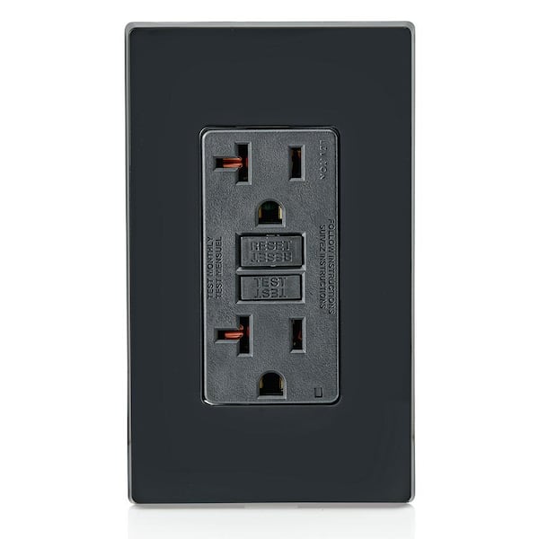 Leviton 20 Amp SmartlockPro Weather/Tamper Resistant GFCI Outlet, Black  104-GFWT2-00E - The Home Depot