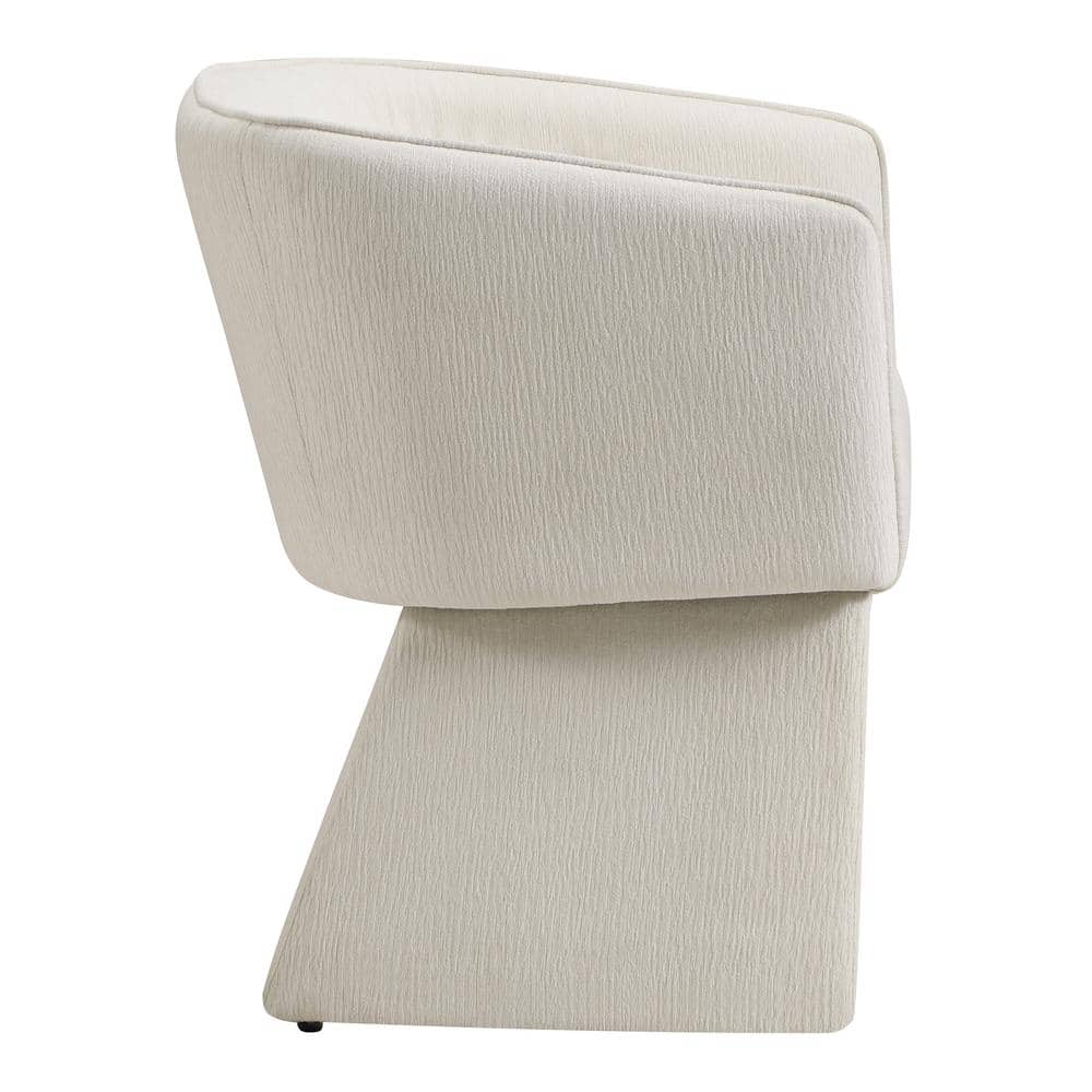 Snow White Barrel Accent Chair with Wood Frame