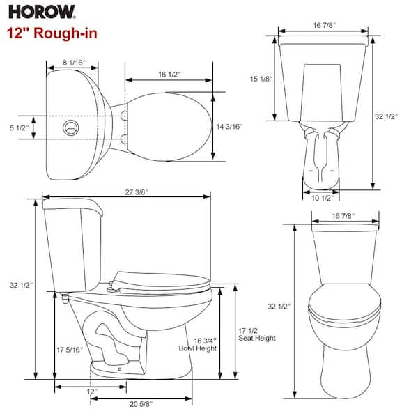 Toilet dimensions deals inches