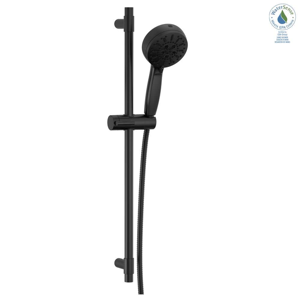 Matte Black Adjustable Handheld Shower with Slide Bar
