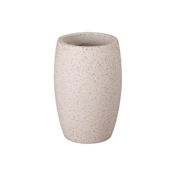 12 in. L x 17 in. H Yellow Terrazzo Round Planter