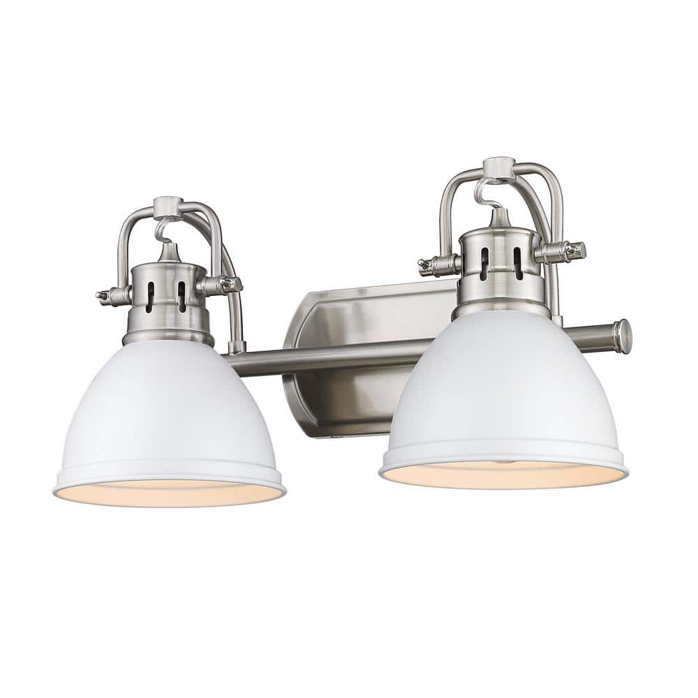 Duncan 8.5 in. 2-Light Pewter Vanity Light with Matte White Shades price history on PriceWatchPro