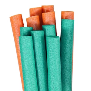 Teal and Orange Swimming Pool Water Noodles (12-Pack)