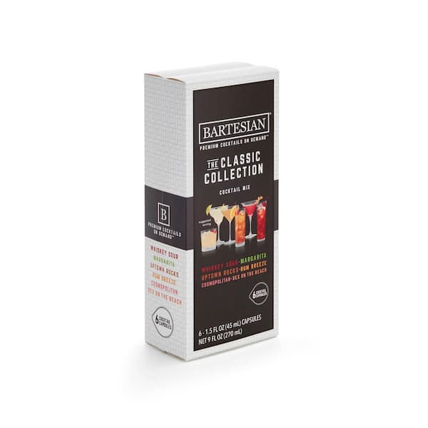 BARTESIAN The Classic Collection 6-Piece Clear Plastic Cocktail Mix Capsules