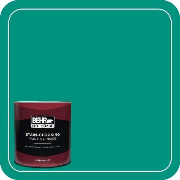 BEHR ULTRA 1 qt. #S-G-480 Aqua Waters Flat Exterior Paint & Primer