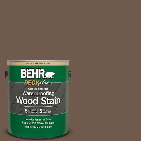 BEHR DECKplus 1 gal. #PPF-52 Rich Brown Solid Color Waterproofing Exterior Wood Stain