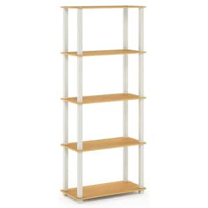 Natural 5-Tier Heavy Duty Wood Garage Storage Shelving Unit (23.6 in. W x 57.4 in. H x 11.6 in. D)