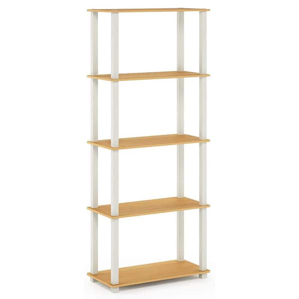 Natural 5-Tier Heavy Duty Wood Garage Storage Shelving Unit (23.6 in. W x 57.4 in. H x 11.6 in. D)