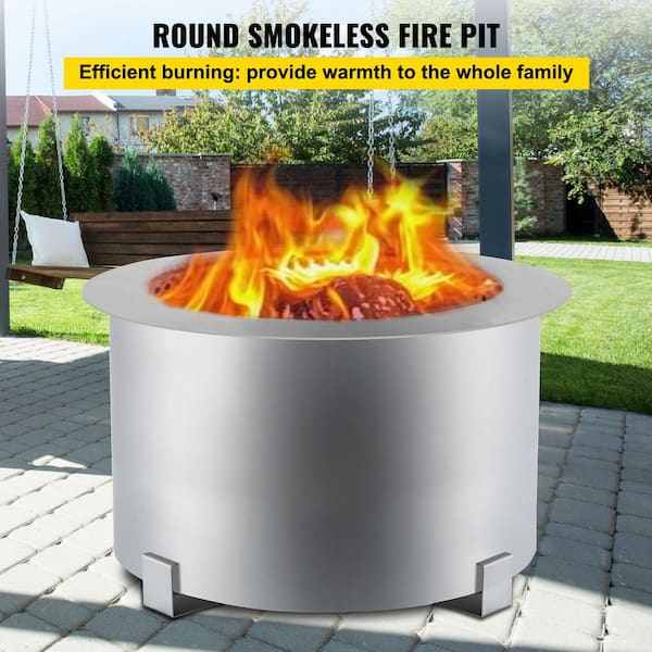 Vevor Smokeless Fire Pit 21 5 In Outer, What Is The Diameter Of A Fire Pit