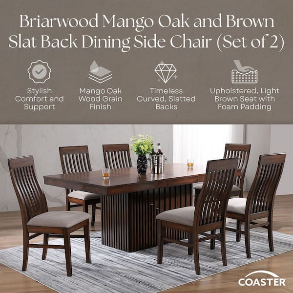 Briarwood Mango Oak and Brown Slat Back Dining Side Chair (Set of 2)