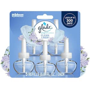 3.35 fl. oz. Clean Linen Scented Oil Plug-In Air Freshener Refill (5-Count)