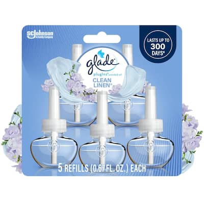 3.35 fl. oz. Clean Linen Scented Oil Plug-In Air Freshener Refill (5-Count)