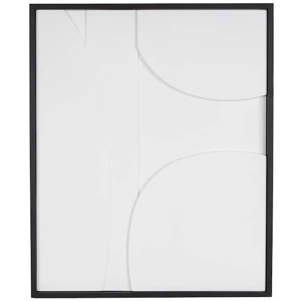 Litton Lane 1- Panel Geometric Framed Wall Art with Black Wood Frame 31 in. x 26 in.