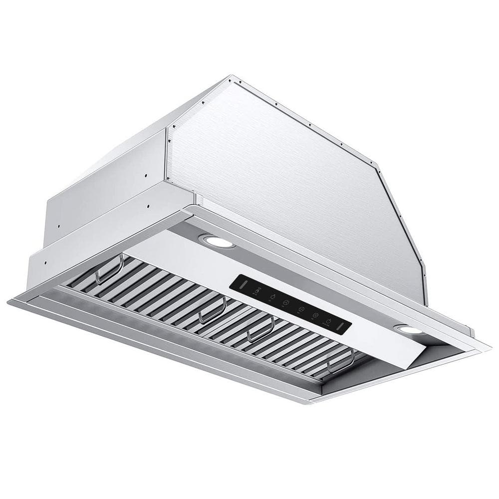 30 in. 900 CFM Convertible Insert Range Hood Stainless Steel with Baffle Filters,  LED and Gesture Control