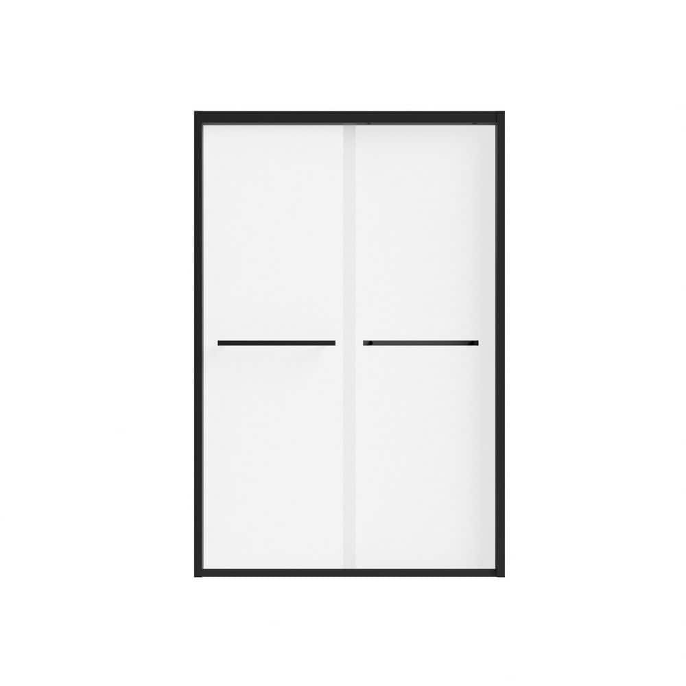 48 in. W x 72 in. H Sliding Framed Shower Door in Matt Black Finish with Clear Glass price history on PriceWatchPro