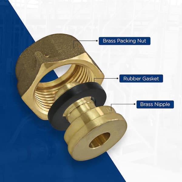 The Plumber's Choice 1/2 in. PEX B x 3/4 in. FIP Brass Water Meter Coupling with Washer Lead Free