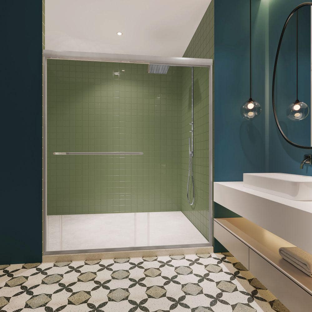 Moray 48 in. W x 70 in. H Double Sliding Frame Shower Door in Polished Chrome Finish with Clear Glass price history on PriceWatchPro