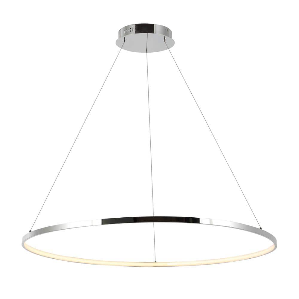 Circulo 34.88" Chrome LED Bohemian Pendant Light