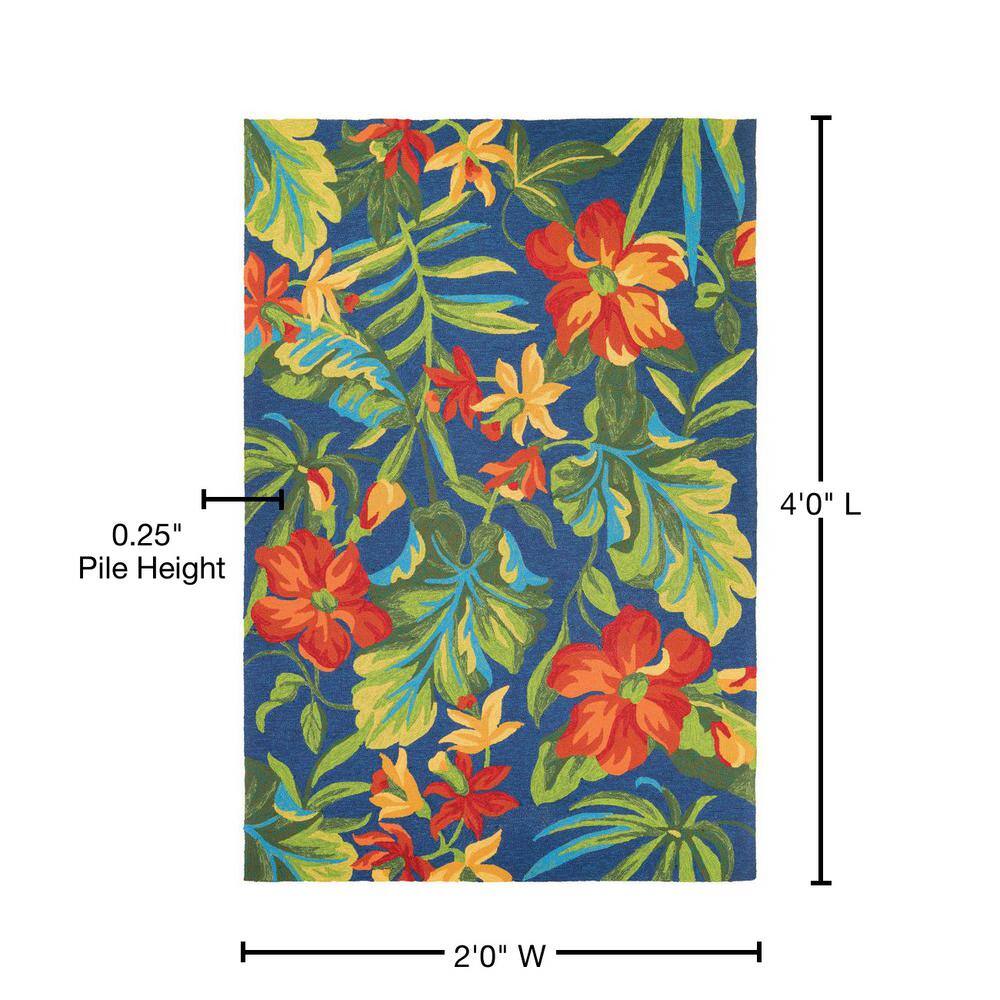Covington Handmade Floral Synthetic 2'x4' Multicolor Area Rug