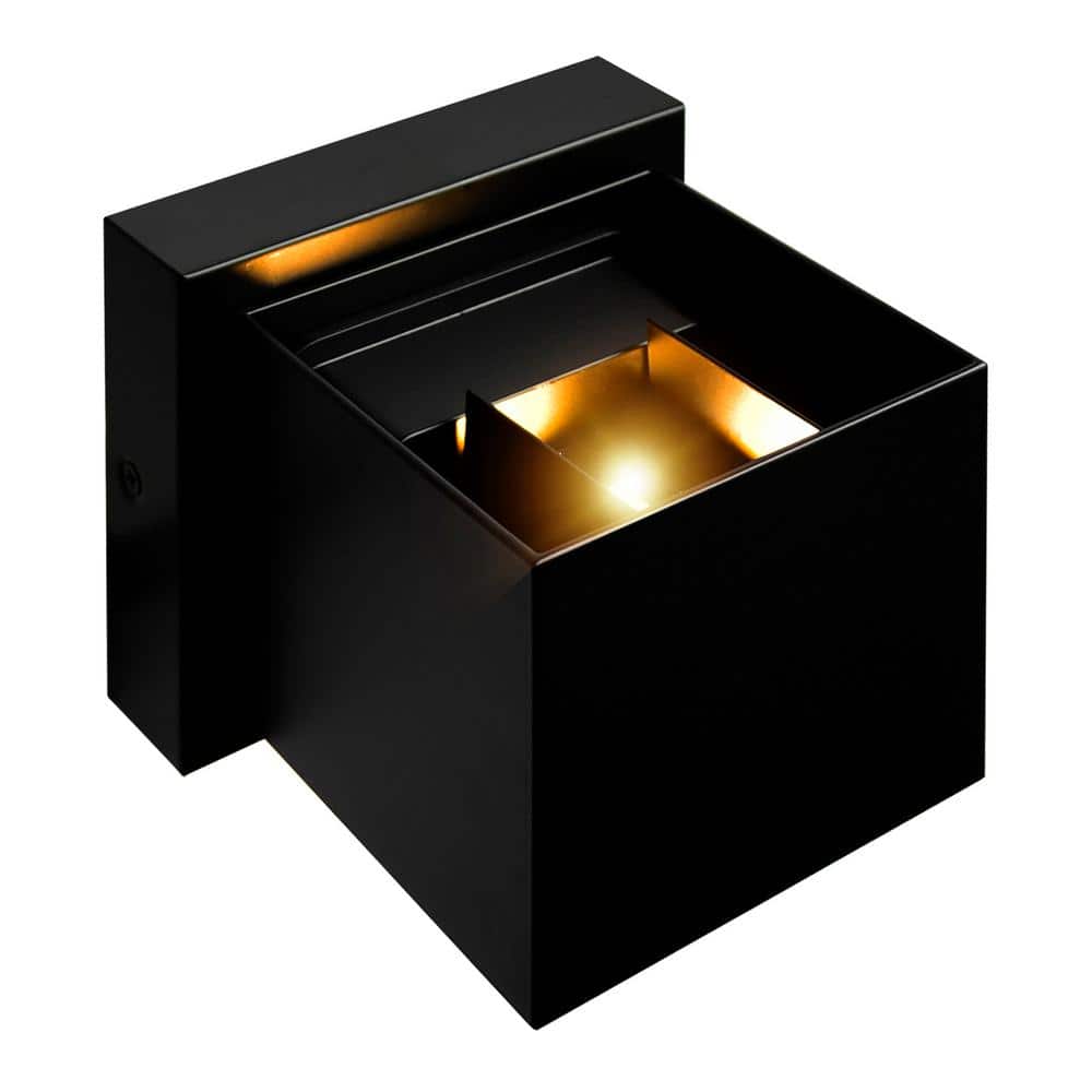 Black Metal 4-Inch Dimmable LED Wall Sconce