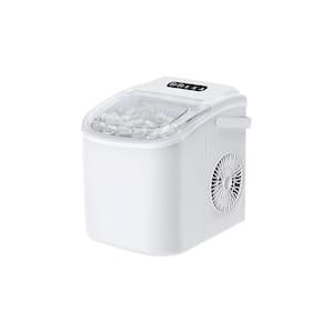 8.82 in. Countertop Ice Maker with Handle Scoop in White