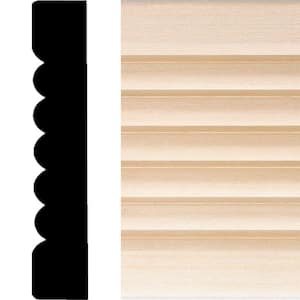 737 - 3/4 in x 4 in. x 7 ft. Basswood Wood Ribbed Flute Casing Moulding