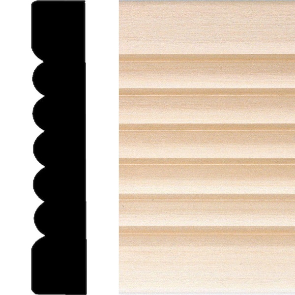 HOUSE OF FARA 737 - 3/4 in x 4 in. x 7 ft. Basswood Wood Ribbed Flute Casing Moulding