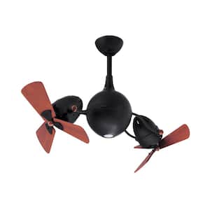 Acqua 39 in. Integrated LED Indoor/Outdoor Matte Black, Ceiling Fan with Mahogany Blades