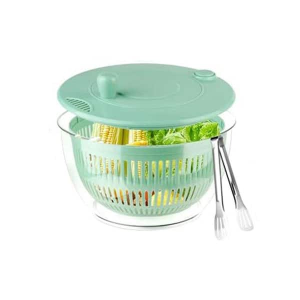 Salad Spinner with 3-in-1 Vegetable and Fruit Washing Bowl Strainer Slicer Egg Yolk Separator 5.3-Qt Large