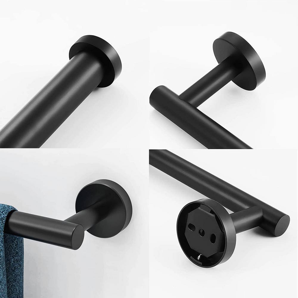 Matte Black Stainless Steel 5-Piece Bathroom Hardware Set