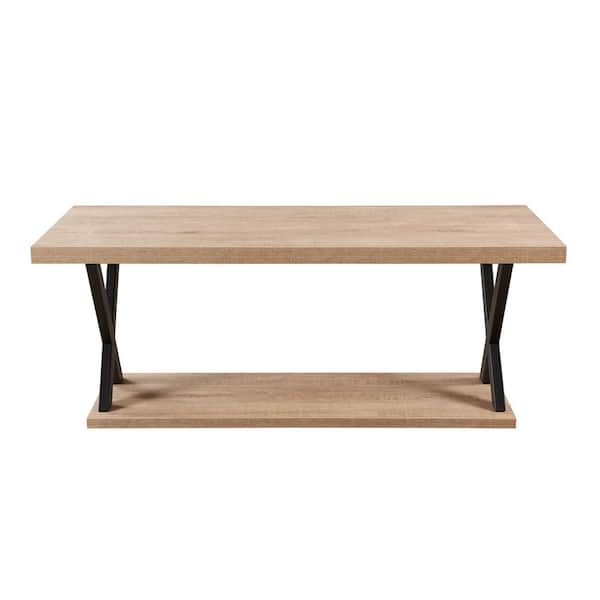 Home Beyond Ravenna 47 in. Heathered Oak Rectangle Coffee Table with Storage