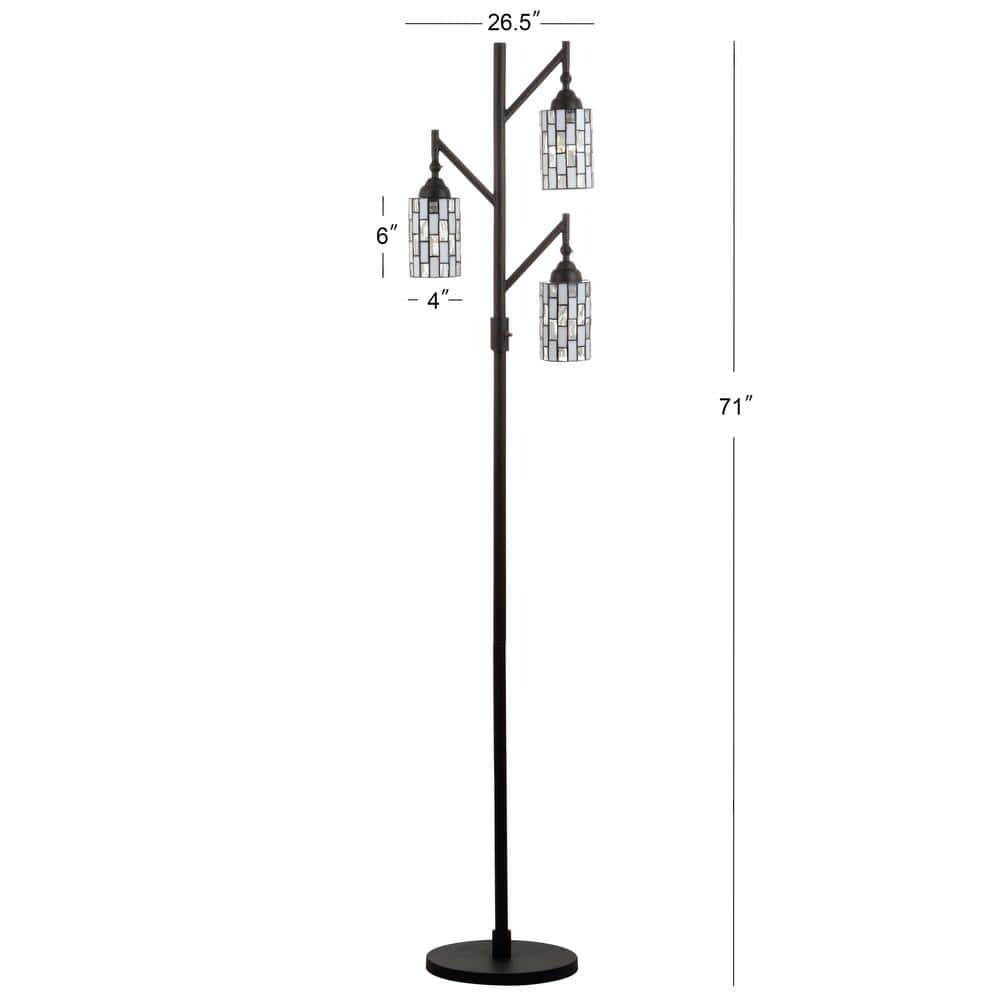 Lewis 71" Bronze Multi-Light Stained Glass Floor Lamp