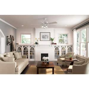 Crestfield 52 in. Indoor Fresh White Ceiling Fan with Light Kit and Remote