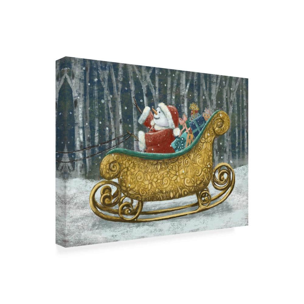 18x18 Christmas Floral Reindeer Canvas Print