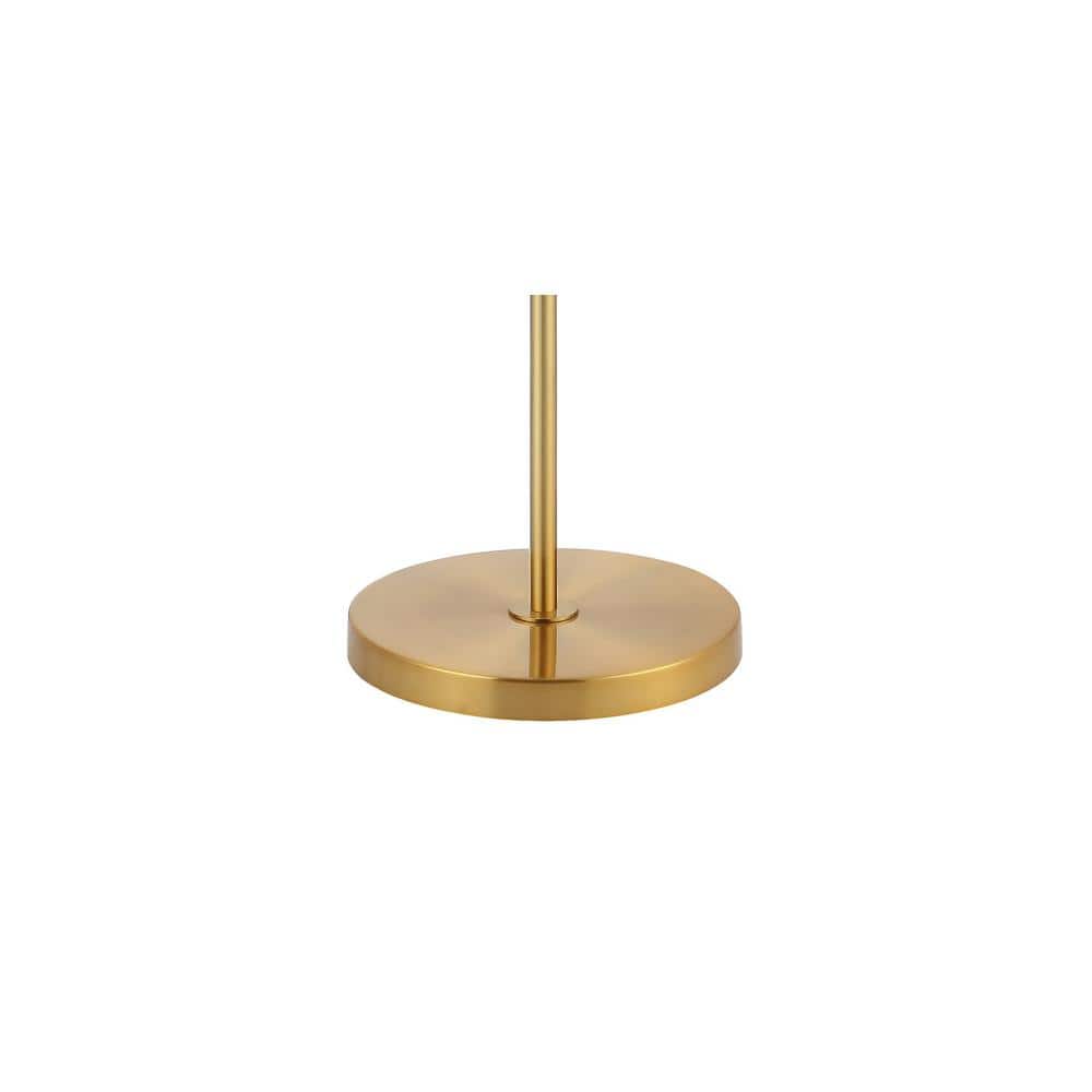Kathryn Brass Gold Adjustable Iron and Seeded Glass Floor Lamp