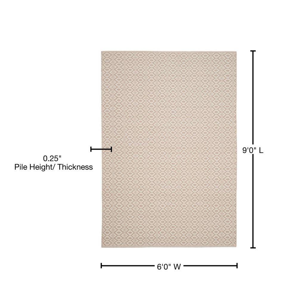 Ivory/Beige Hand-Woven Cotton Flatweave 6' x 9' Area Rug
