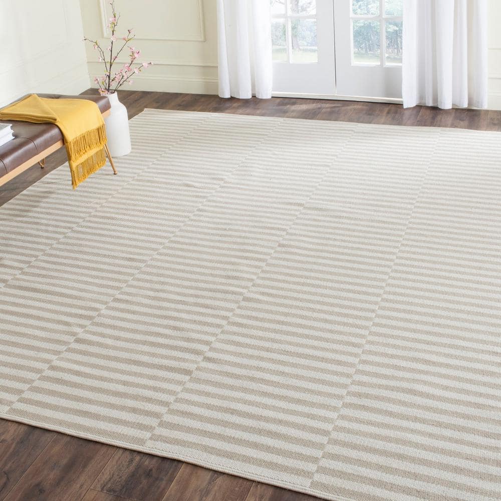 Coastal Charm Gray Cotton 8' x 10' Flat Weave Area Rug