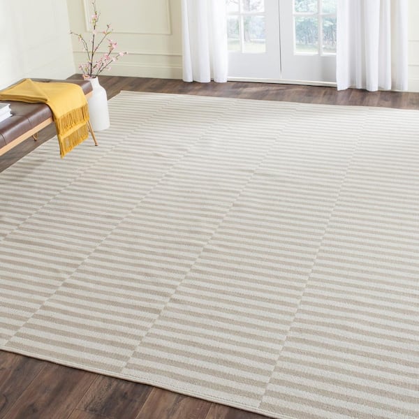 Montauk Ivory/Light Gray 8 ft. x 10 ft. Striped Area Rug