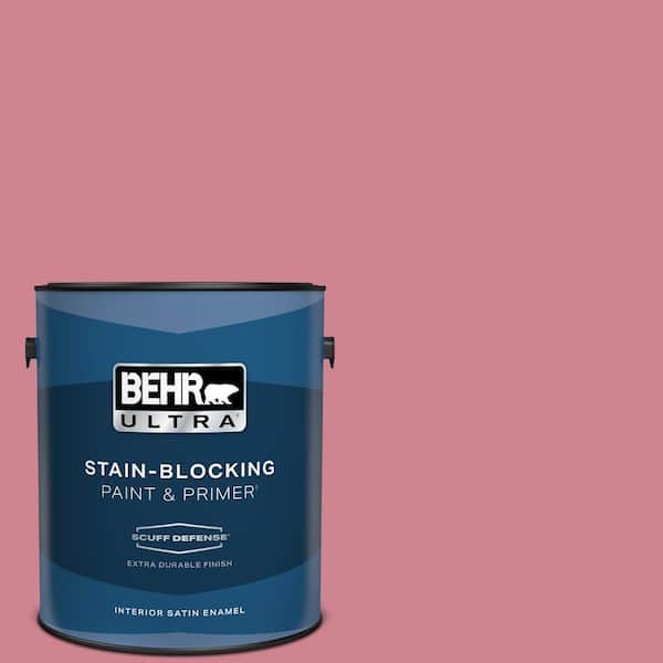 BEHR ULTRA 1 gal. #130D-4 Rose Sachet Extra Durable Satin Enamel Interior Paint & Primer