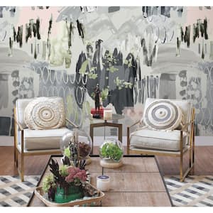 81 sq. ft. Tamara Day Abstraction Gray Peel and Stick Wallpaper Mural