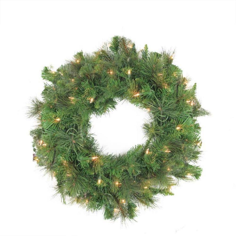 Northlight 60 in. Pre-Lit LED Canyon Pine Artificial Christmas Wreath ...