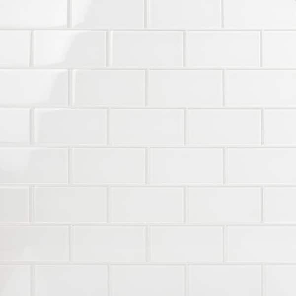 Ivy Hill Tile Contempo Bright White 3 in. x 6 in. x 8 mm Polished Glass ...