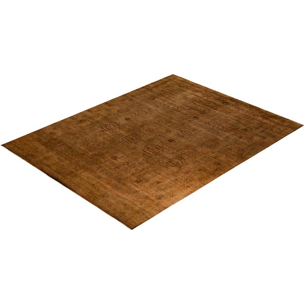 Fine Vibrance Gold 9 ft. x 12 ft. Solid Wool Indoor Area Rug