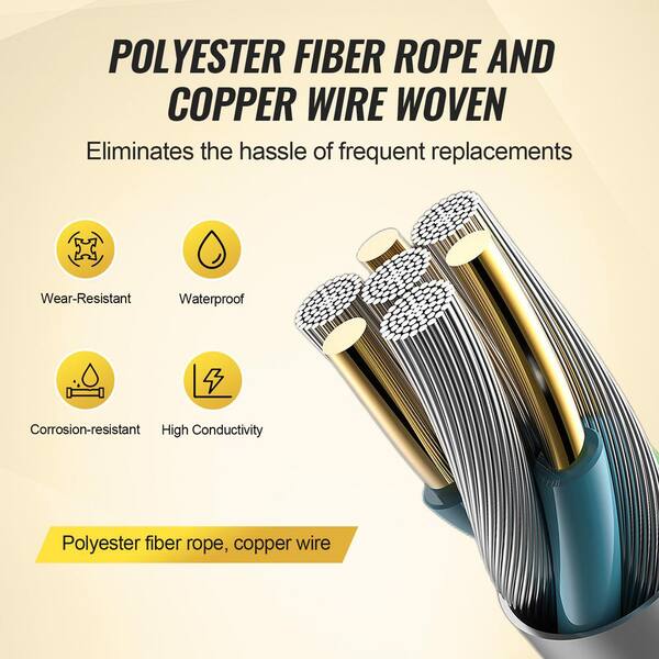 VEVOR Electric Fence Wire, 1000 ft. 305 M Portable Polypier, 1/4 in. Dia 2 Copper Strands for Reliable Conductivity