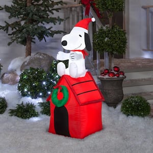 48.03 in. H x 22.84 in. W x 19.69 in. L Christmas Airblown Inflatable Snoopy on Dog House