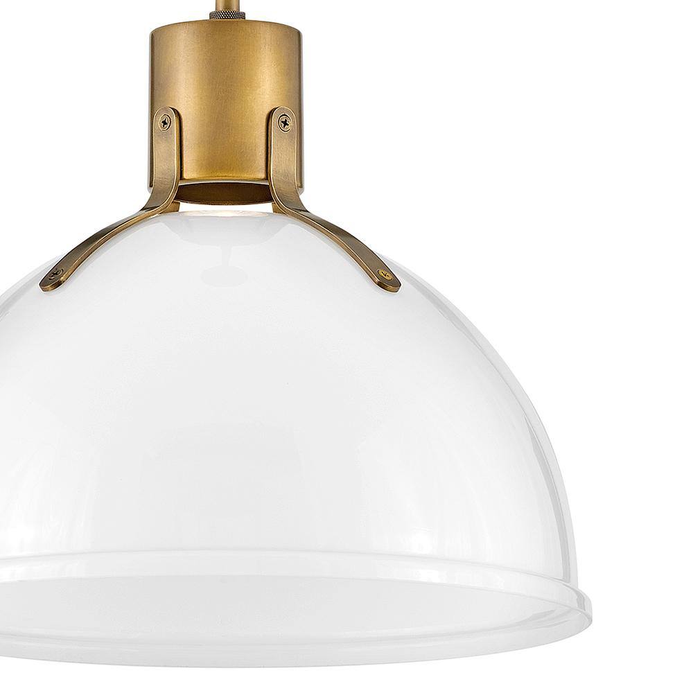 Heritage Brass and Opal Glass LED Pendant Light