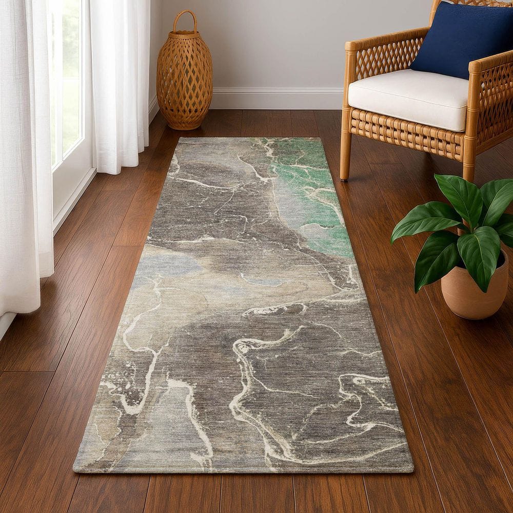 Mayfield Premium Machine Washable Abstract AMF1782 Taupe 2 ft. 3 in. x 7 ft. 6 in. Runner Rug price history on PriceWatchPro