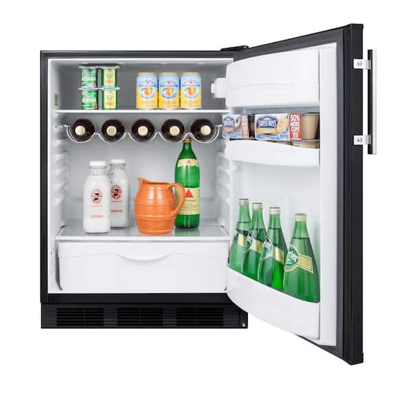 24 in. W 5.5 cu. ft. Mini Refrigerator in Black without Freezer