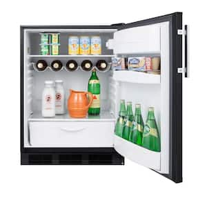 24 in. W 5.5 cu. ft. Mini Refrigerator in Black without Freezer, ADA Compliant