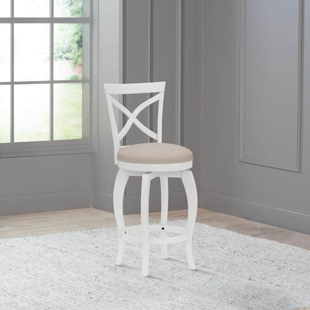 Ellendale 25.25 in. White Swivel Counter Stool -  Hillsdale Furniture, 5304-826